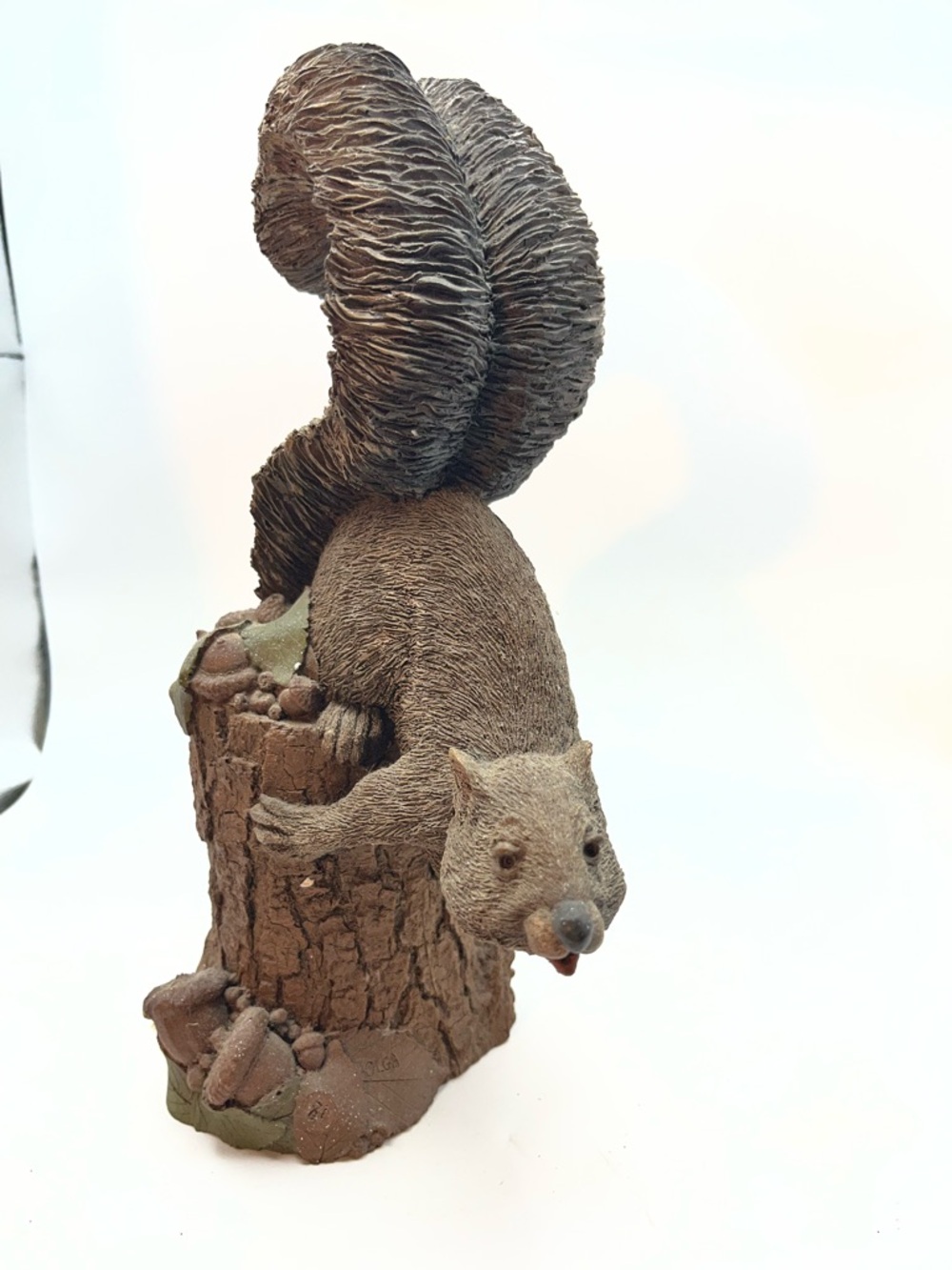Vintage Tom Clark Olga Brown Squirrel Tree Stump Decor Figurine - Home Accents